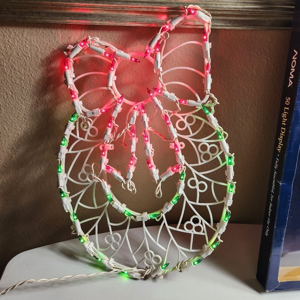 Noma VTG Christmas 50 Light Window Display Wreath-TESTED/WORKS